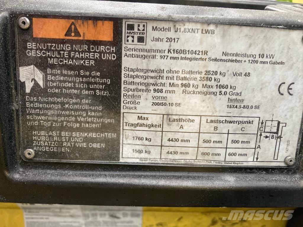 Hyster J 1.80 XNT Ηλεκτρικά περονοφόρα ανυψωτικά κλαρκ