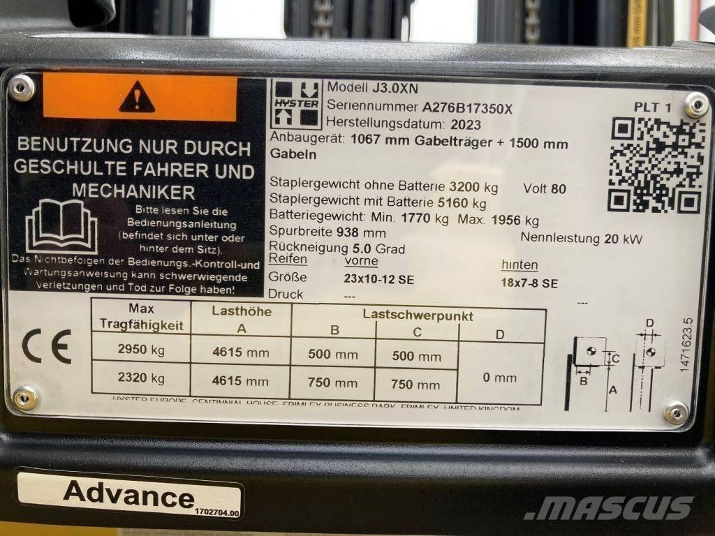 Hyster J 3.0 XN Ηλεκτρικά περονοφόρα ανυψωτικά κλαρκ