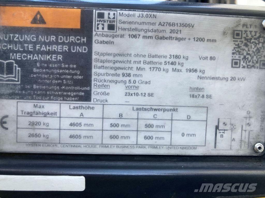 Hyster J 3.0 XN Ηλεκτρικά περονοφόρα ανυψωτικά κλαρκ