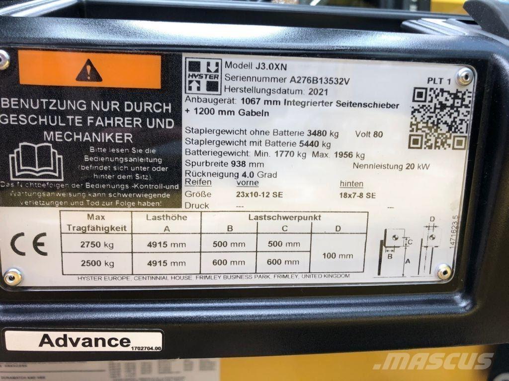 Hyster J 3.0 XN Ηλεκτρικά περονοφόρα ανυψωτικά κλαρκ