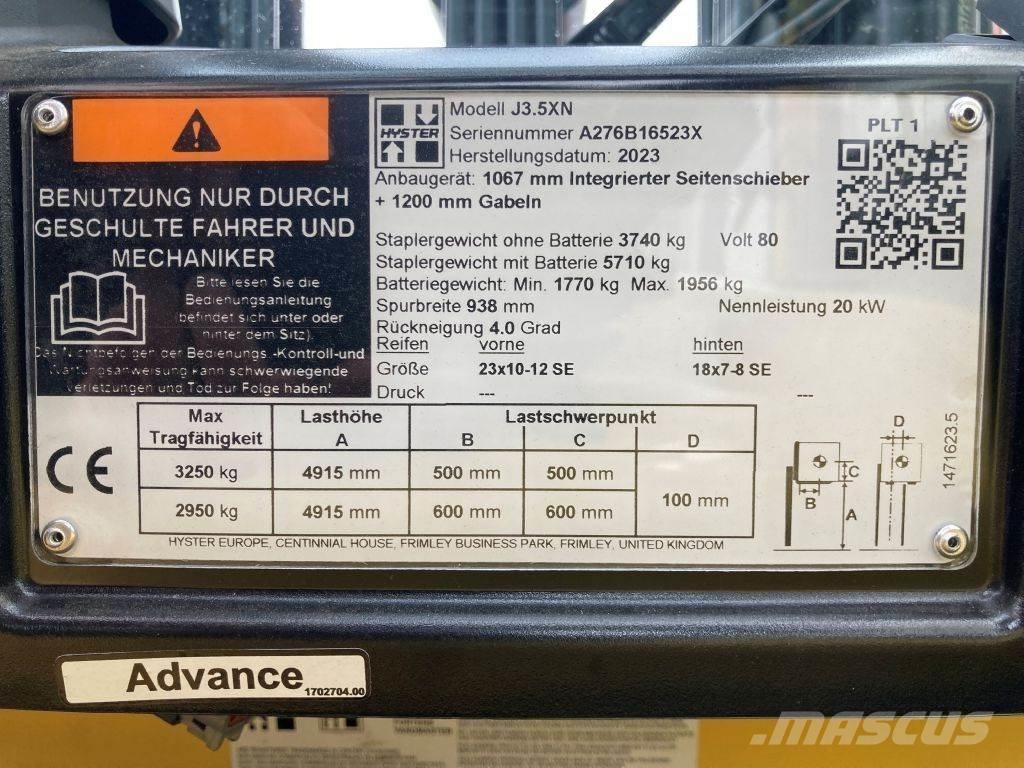 Hyster J 3.5 XN Ηλεκτρικά περονοφόρα ανυψωτικά κλαρκ