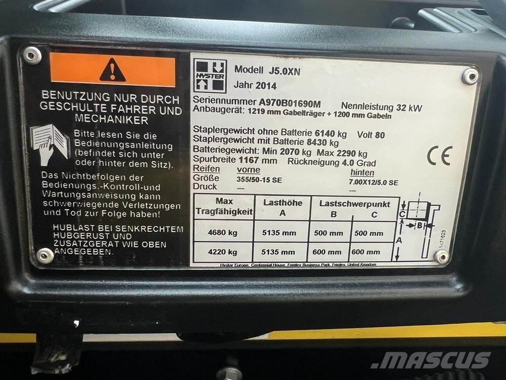 Hyster J 5.0 XN Ηλεκτρικά περονοφόρα ανυψωτικά κλαρκ