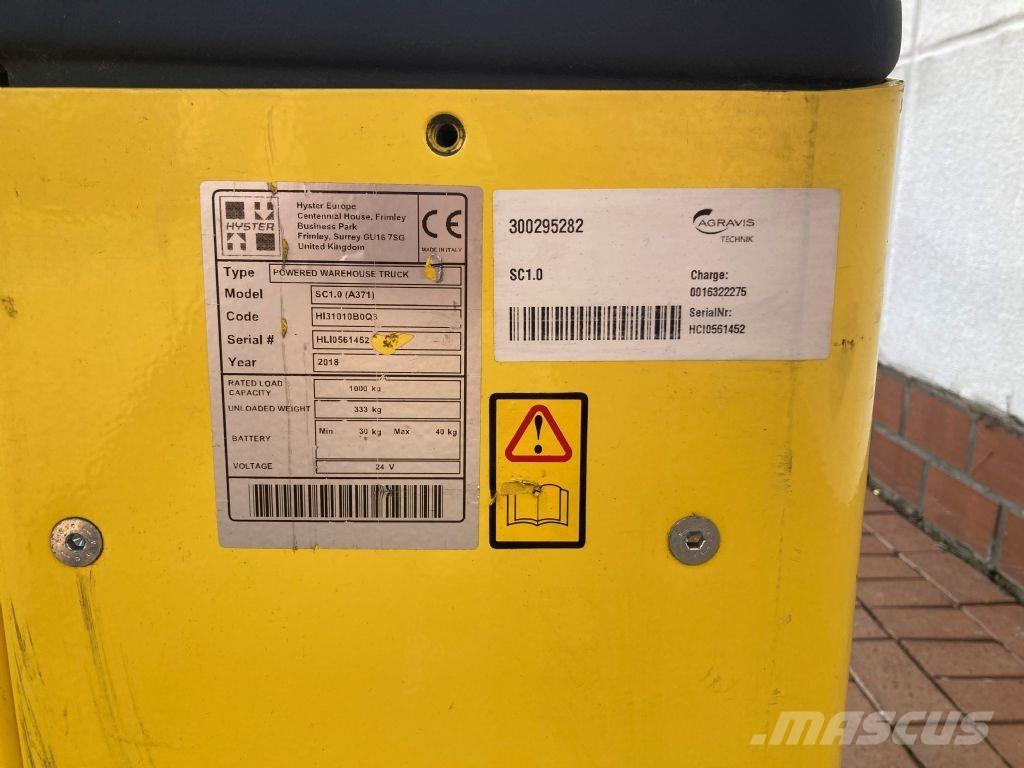 Hyster SC 1.0 Παλετοφόρα πεζού χειριστή με ιστό