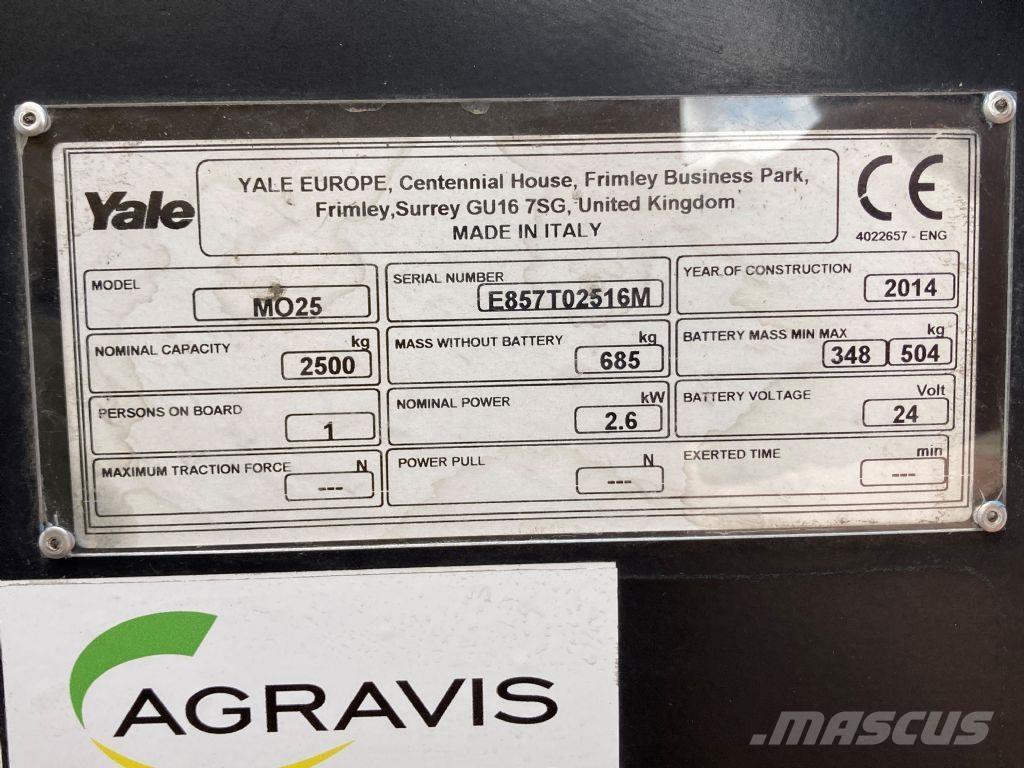 Yale MO 25 Περονοφόρο ανυψωτικό συλλογής παραγγελιών μικρού ύψους