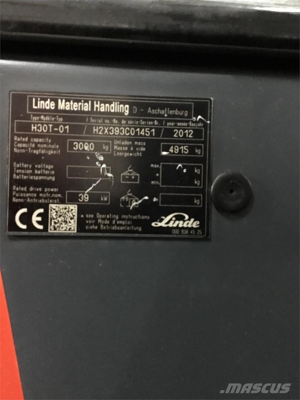 Linde H 30 T 01 Περονοφόρα ανυψωτικά κλαρκ με φυσικό αέριο LPG