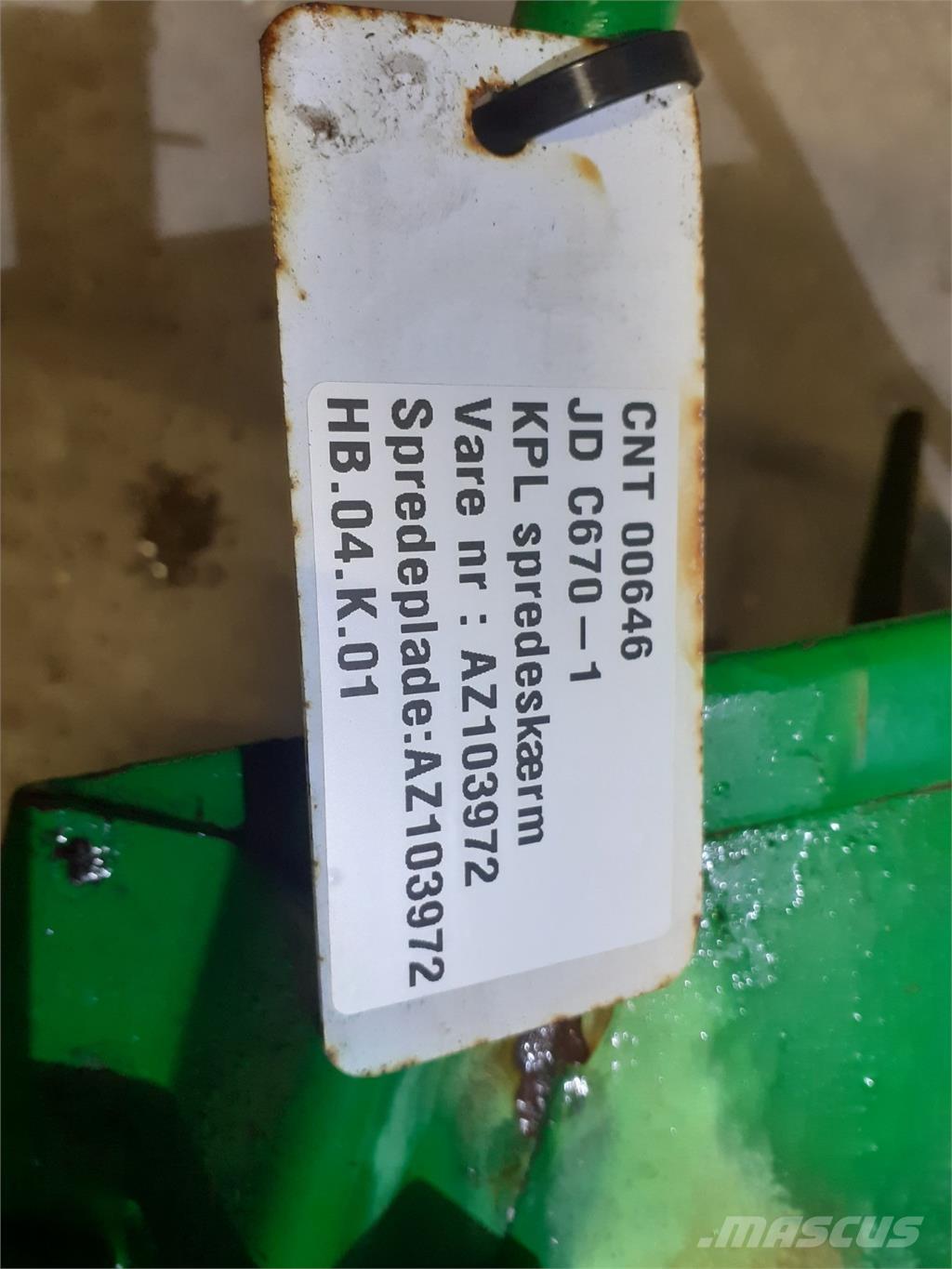 John Deere C670 Εξαρτήματα θεριζοαλωνιστικών μηχανών