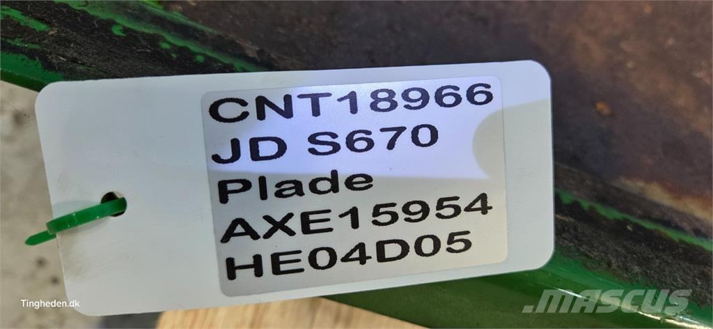 John Deere S670 Εξαρτήματα θεριζοαλωνιστικών μηχανών