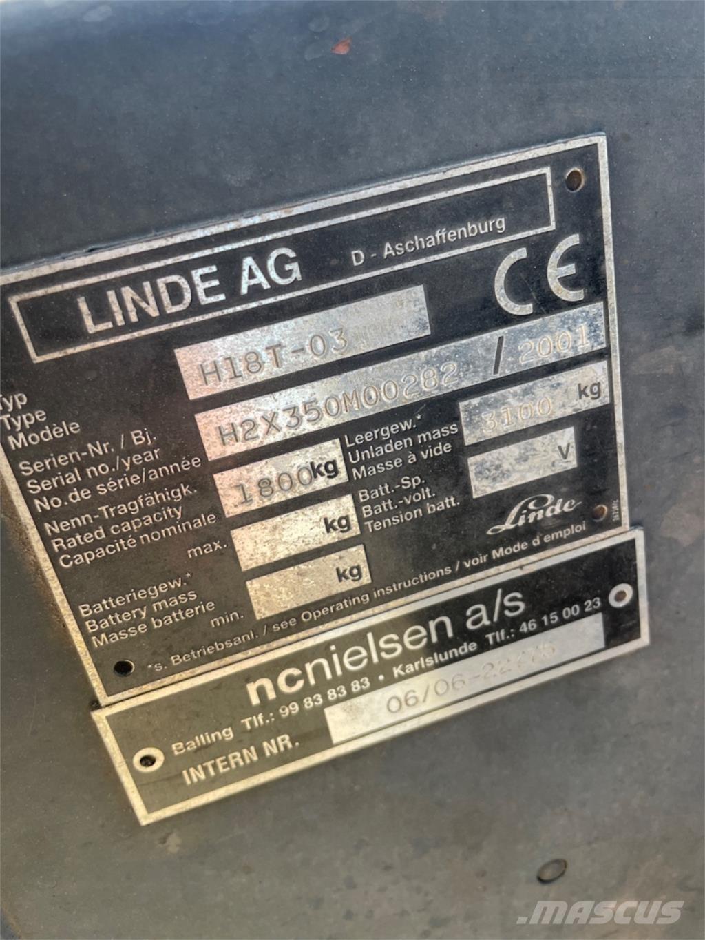 Linde H18T Περονοφόρα ανυψωτικά κλαρκ με φυσικό αέριο LPG