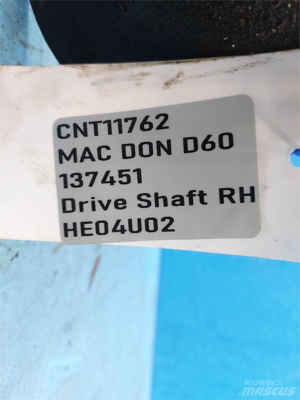 MacDon D60 Εξαρτήματα θεριζοαλωνιστικών μηχανών