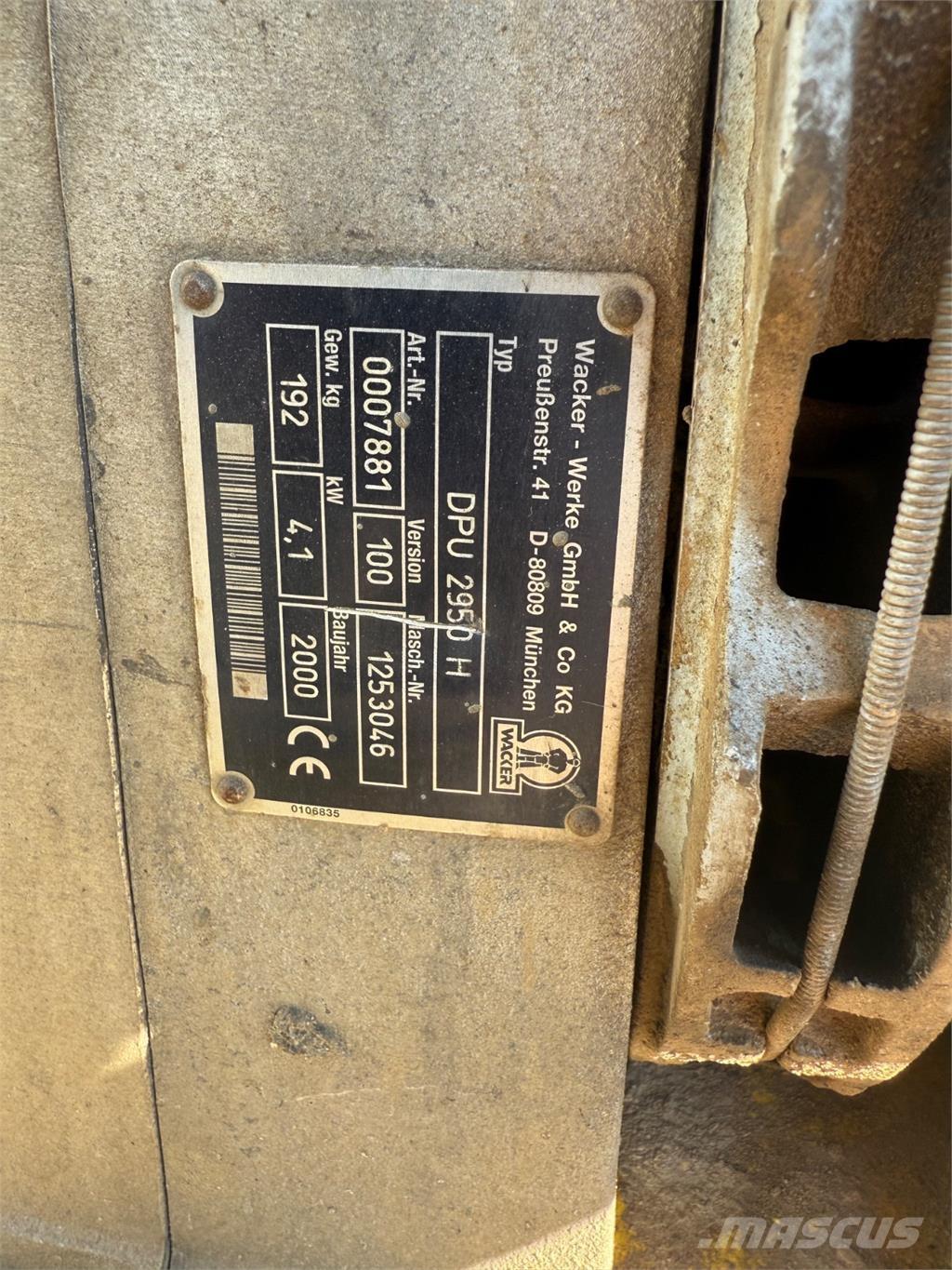 Wacker DPU2950 Επίπεδοι κόπανοι