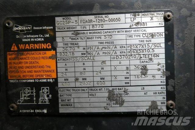 Doosan GC25P-5 Περονοφόρα ανυψωτικά κλαρκ - άλλα
