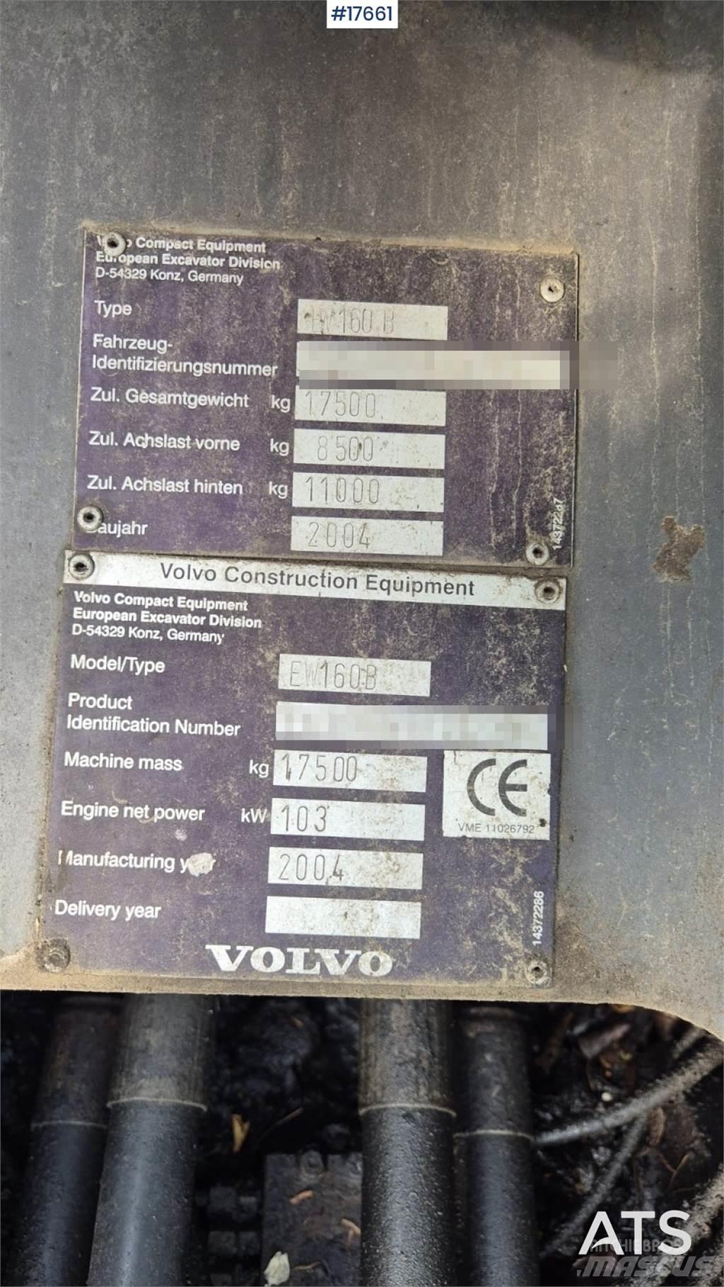 Volvo EW 160B Εκσκαφείς με τροχούς - λάστιχα