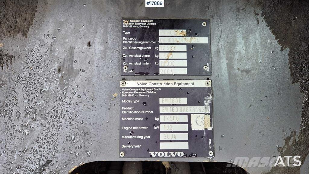 Volvo EW160B Εκσκαφείς με τροχούς - λάστιχα