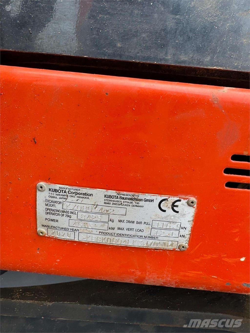 Kubota KX080-4a Εκσκαφείς με ερπύστριες