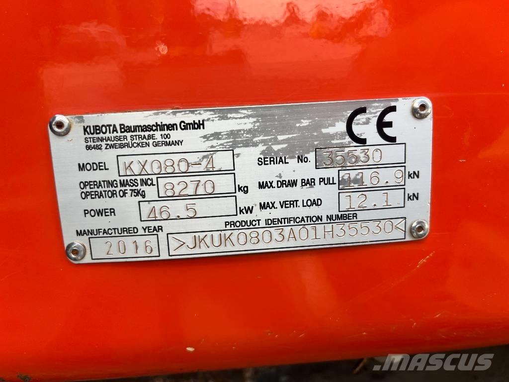 Kubota KX 080-4 Μίνι εκσκαφείς 7t - 12t