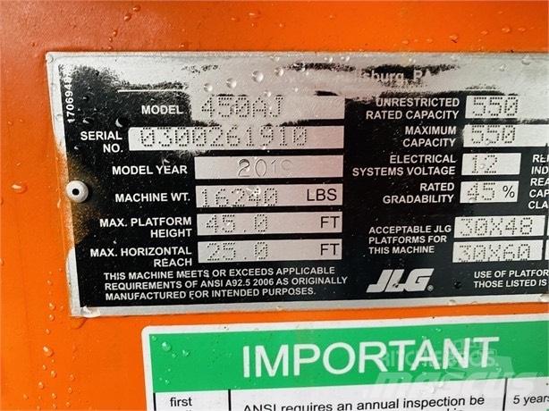 JLG 450 A Ανυψωτήρες με αρθρωτό βραχίονα