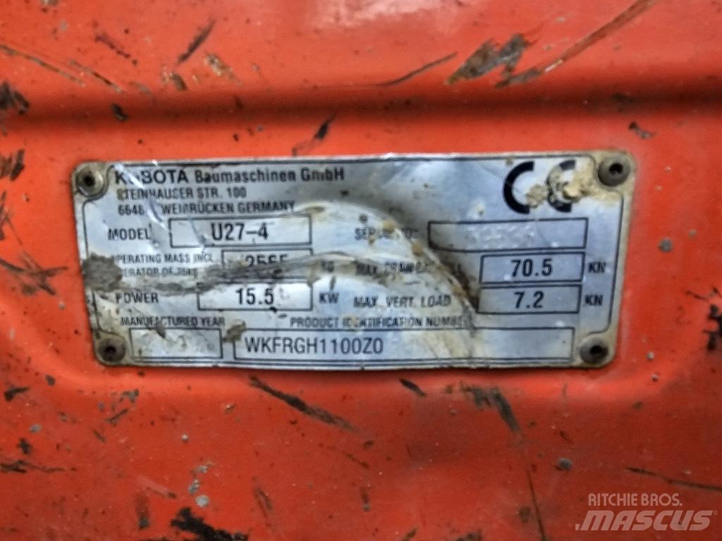 Kubota U 27-4 Εκσκαφάκι (διαβολάκι) < 7t