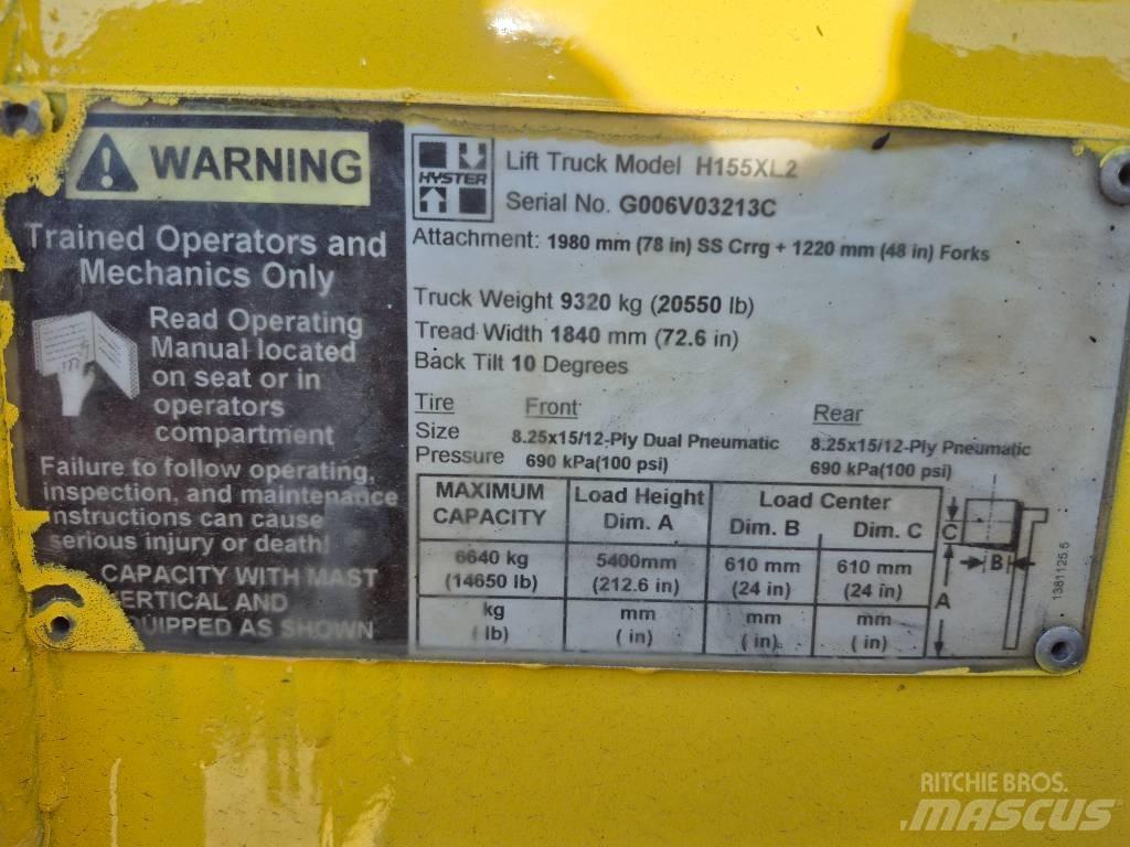Hyster H 155 XL 2 Περονοφόρα ανυψωτικά κλαρκ - άλλα