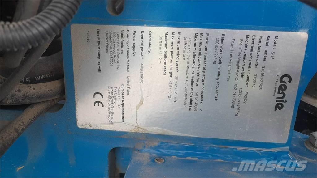 Genie S45 Ανυψωτήρες με τηλεσκοπικό βραχίονα