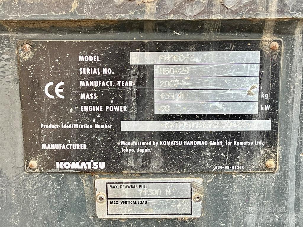 Komatsu PW 160 Εκσκαφείς με τροχούς - λάστιχα