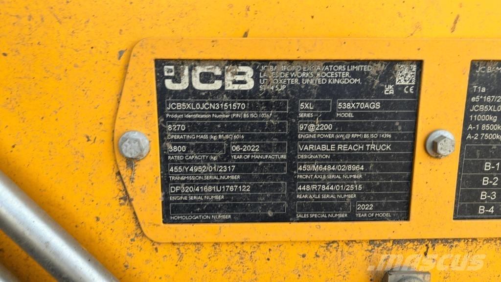 JCB 538-70 Συστήματα τηλεχειρισμού για τη γεωργία