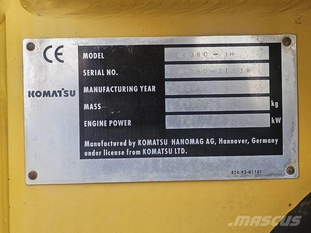 Komatsu WA 380-3H Φορτωτές με λάστιχα (Τροχοφόροι)