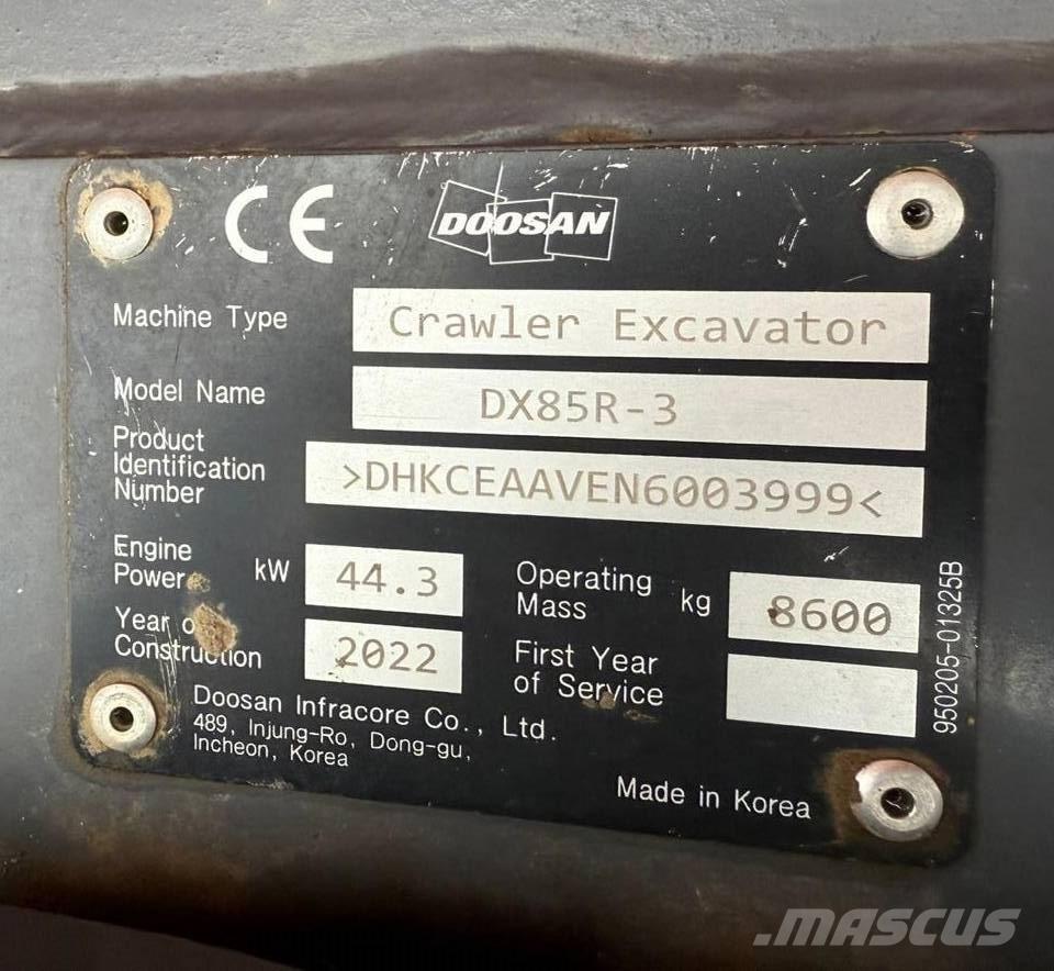 Doosan DX 85 R-3 Μίνι εκσκαφείς 7t - 12t