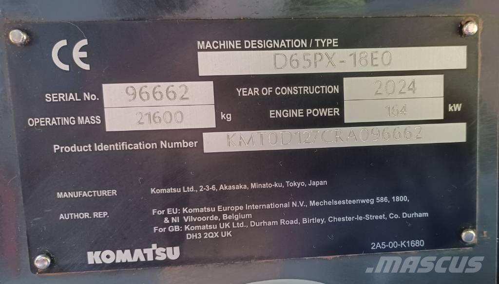 Komatsu D65PX-18E0 Μπουλντόζες με ερπύστριες