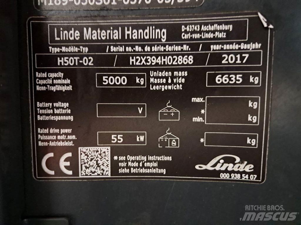 Linde H50T-02 Περονοφόρα ανυψωτικά κλαρκ με φυσικό αέριο LPG