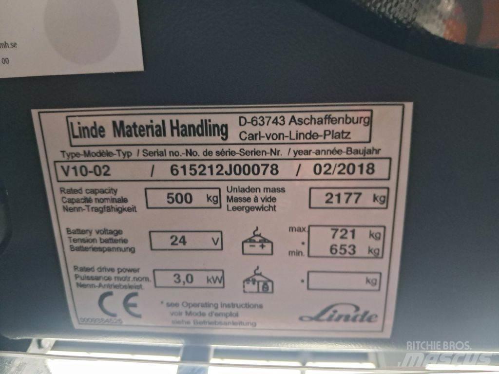 Linde V10-02 Περονοφόρο ανυψωτικό συλλογής παραγγελιών μικρού ύψους