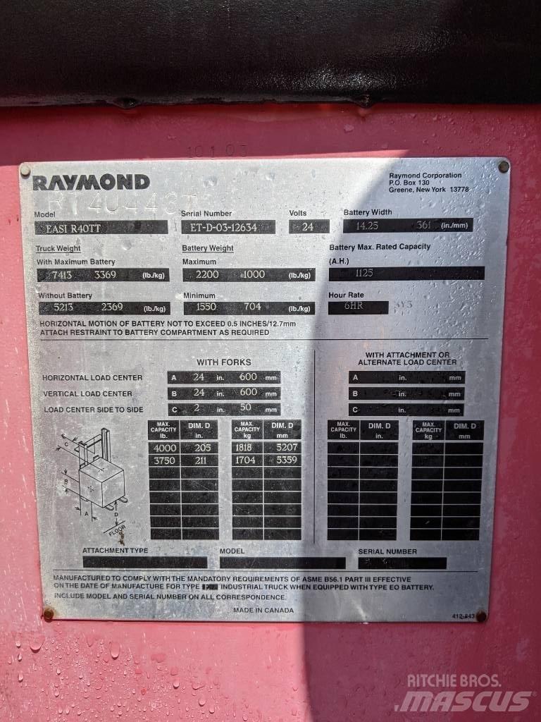 Raymond R40TT Ηλεκτρικά περονοφόρα ανυψωτικά κλαρκ