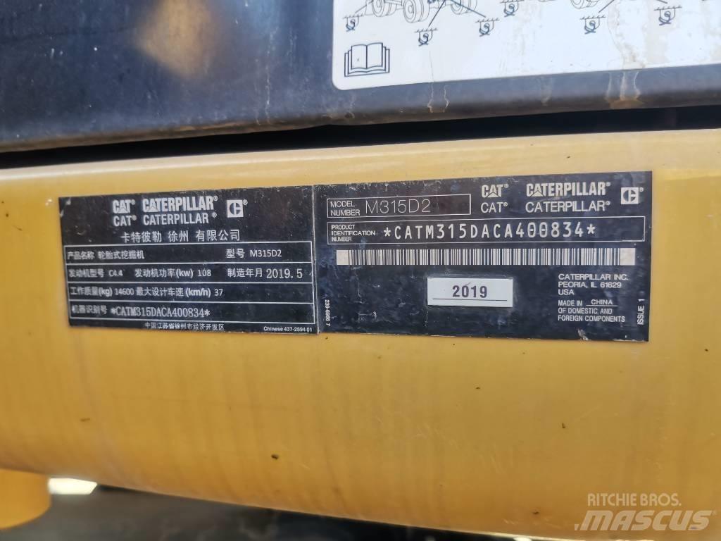 CAT 2019 CAT 315D2 Εκσκαφείς με τροχούς - λάστιχα