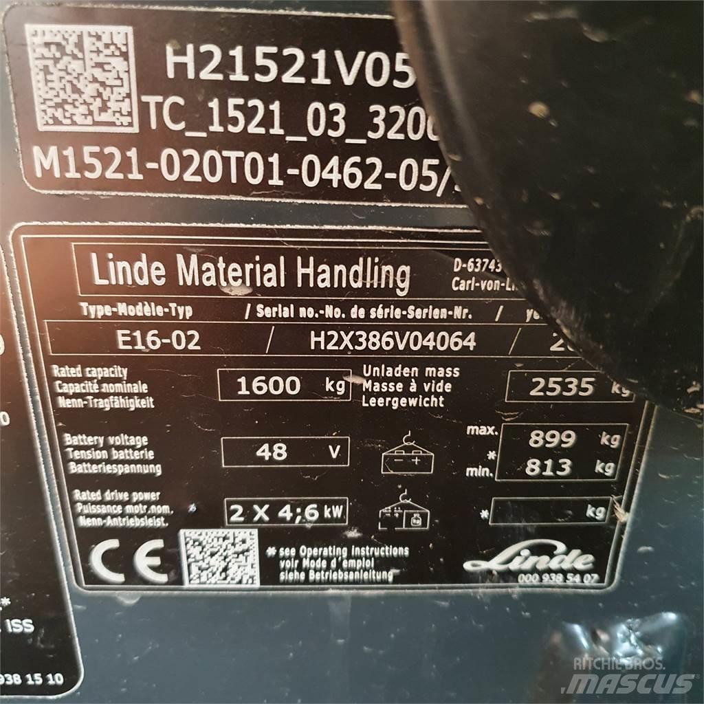 Linde E16 Ηλεκτρικά περονοφόρα ανυψωτικά κλαρκ