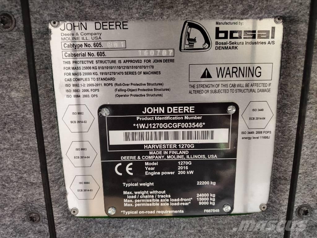 John Deere 1270G 6W Θεριζοαλωνιστικές μηχανές