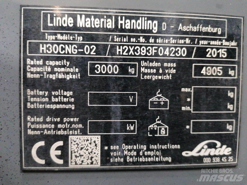 Linde H30CNG-02 Περονοφόρα ανυψωτικά κλαρκ με φυσικό αέριο LPG