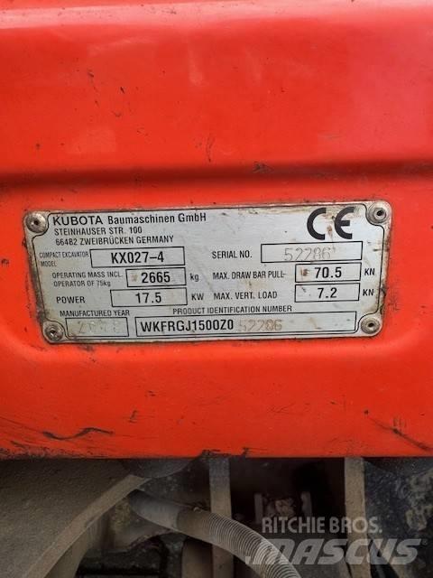Kubota KX027-4 Εκσκαφάκι (διαβολάκι) < 7t