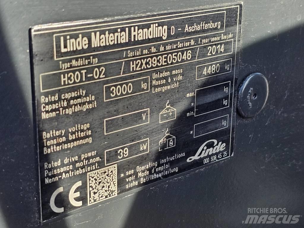 Linde H30T-02 Περονοφόρα ανυψωτικά κλαρκ με φυσικό αέριο LPG