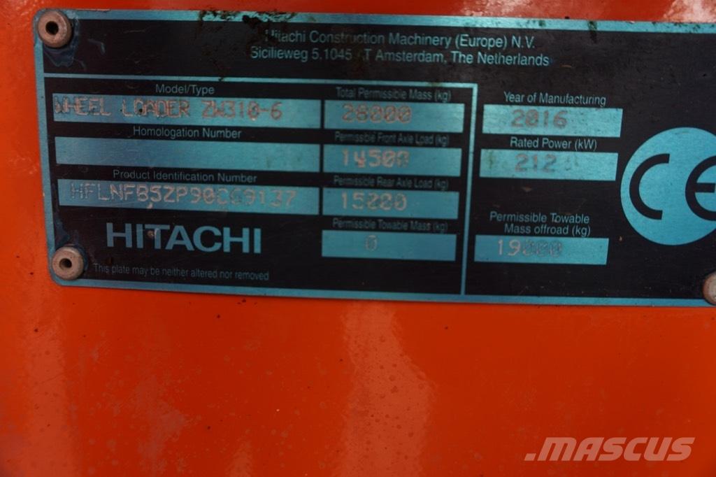 Hitachi ZW 310-6 Φορτωτές με λάστιχα (Τροχοφόροι)