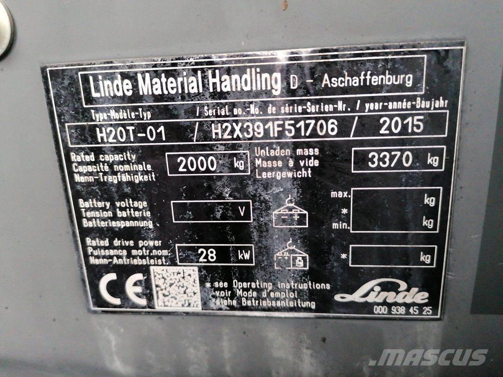 Linde H20T-01 Περονοφόρα ανυψωτικά κλαρκ με φυσικό αέριο LPG
