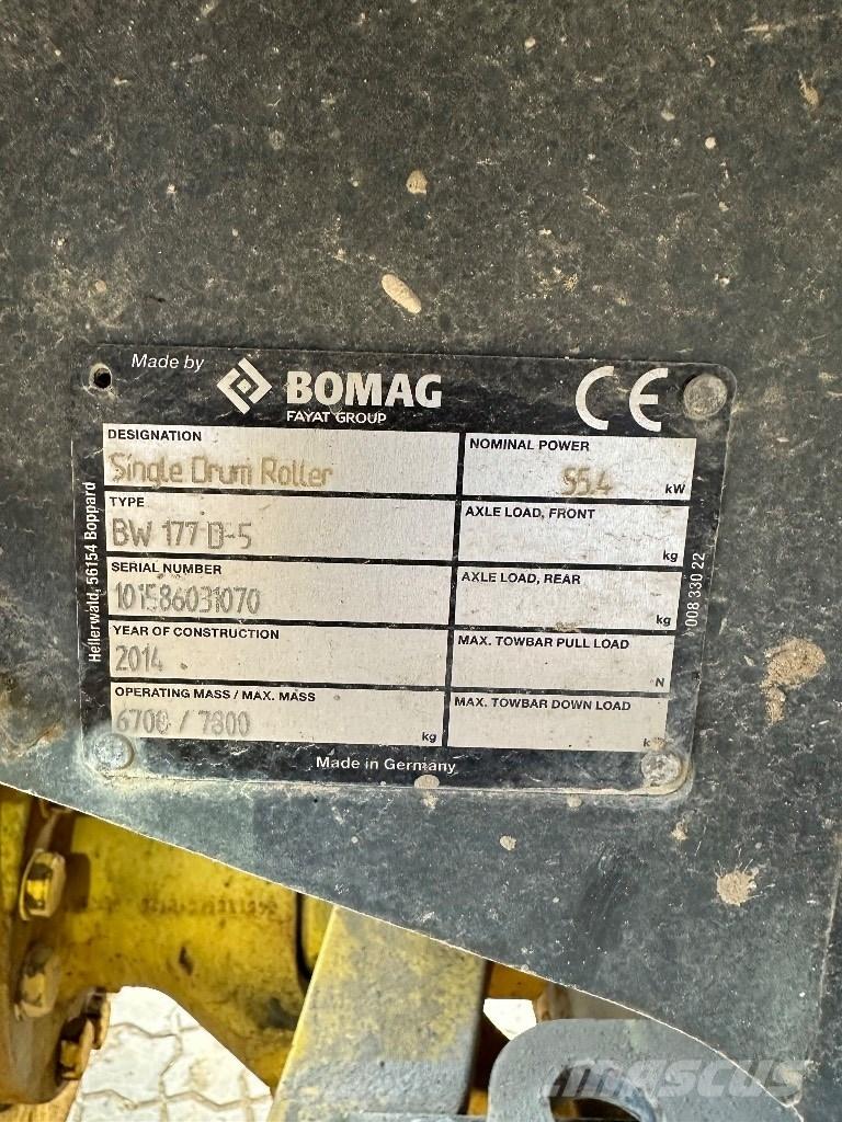 Bomag BW 177 D-5 Κύλινδροι συμπίεσης εδάφους