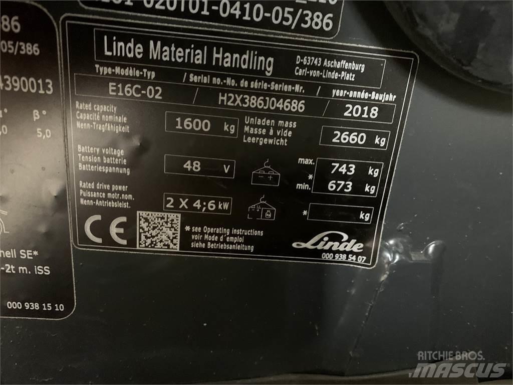 Linde E16C Ηλεκτρικά περονοφόρα ανυψωτικά κλαρκ