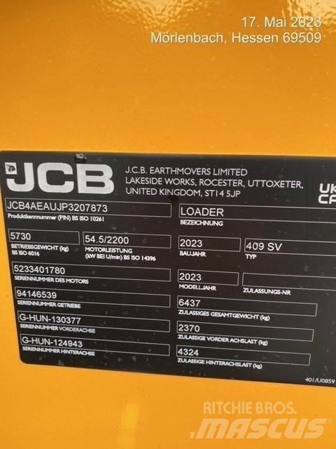 JCB 409 Φορτωτές με λάστιχα (Τροχοφόροι)