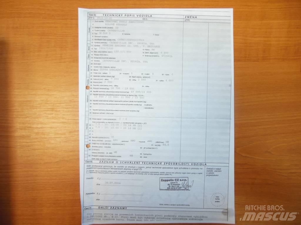 CAT M 316 D Εκσκαφείς με τροχούς - λάστιχα