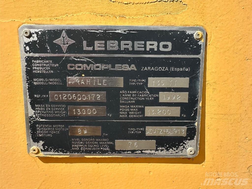 Lebrero 135 TT Οδοστρωτήρες μονού κυλίνδρου