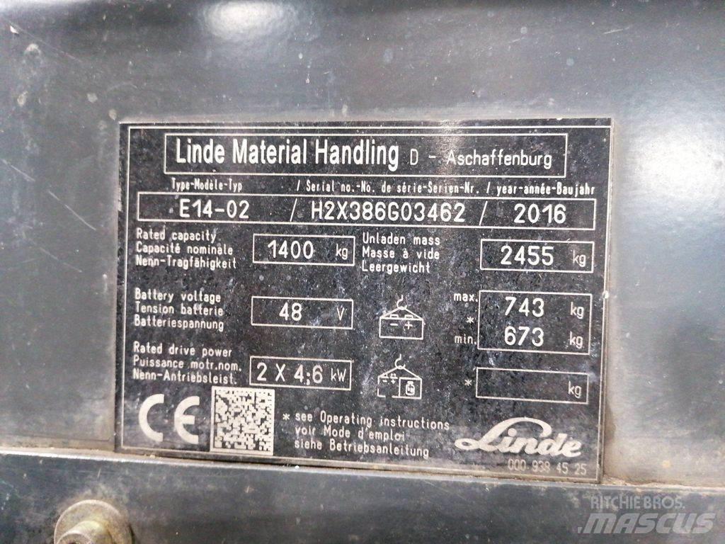 Linde E14-02 Ηλεκτρικά περονοφόρα ανυψωτικά κλαρκ