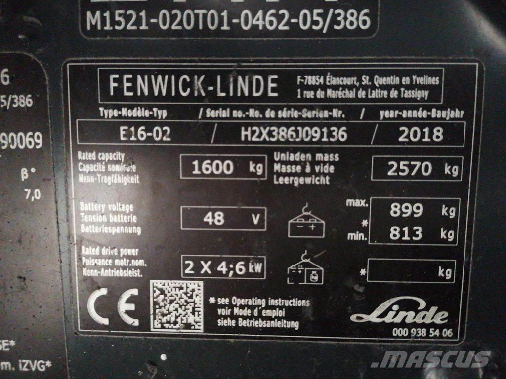 Linde E16-02 Ηλεκτρικά περονοφόρα ανυψωτικά κλαρκ