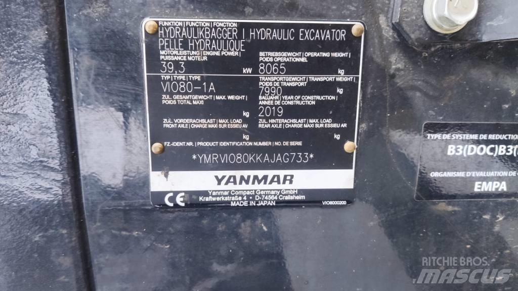Yanmar Vio 80-1A Μίνι εκσκαφείς 7t - 12t