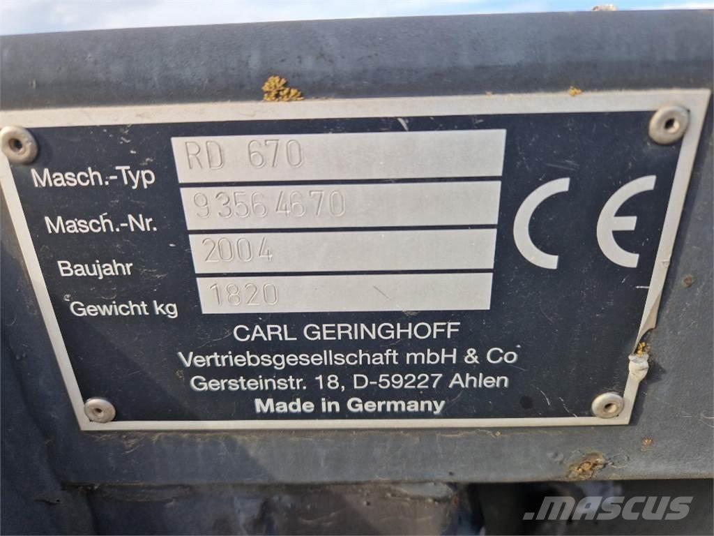 Geringhoff RD 670 Εξαρτήματα θεριζοαλωνιστικών μηχανών