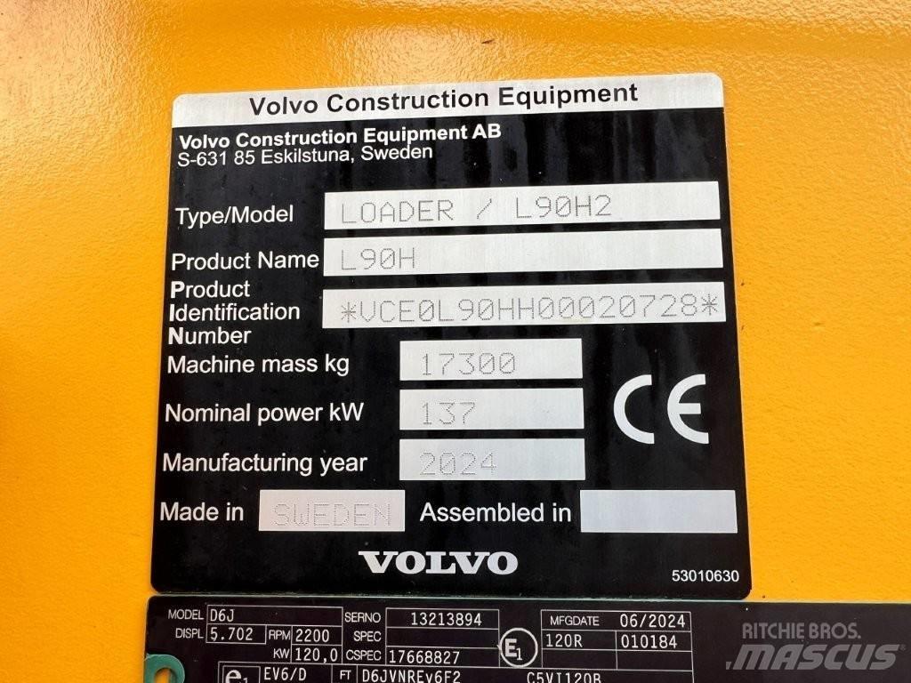Volvo L90H2 Φορτωτές με λάστιχα (Τροχοφόροι)