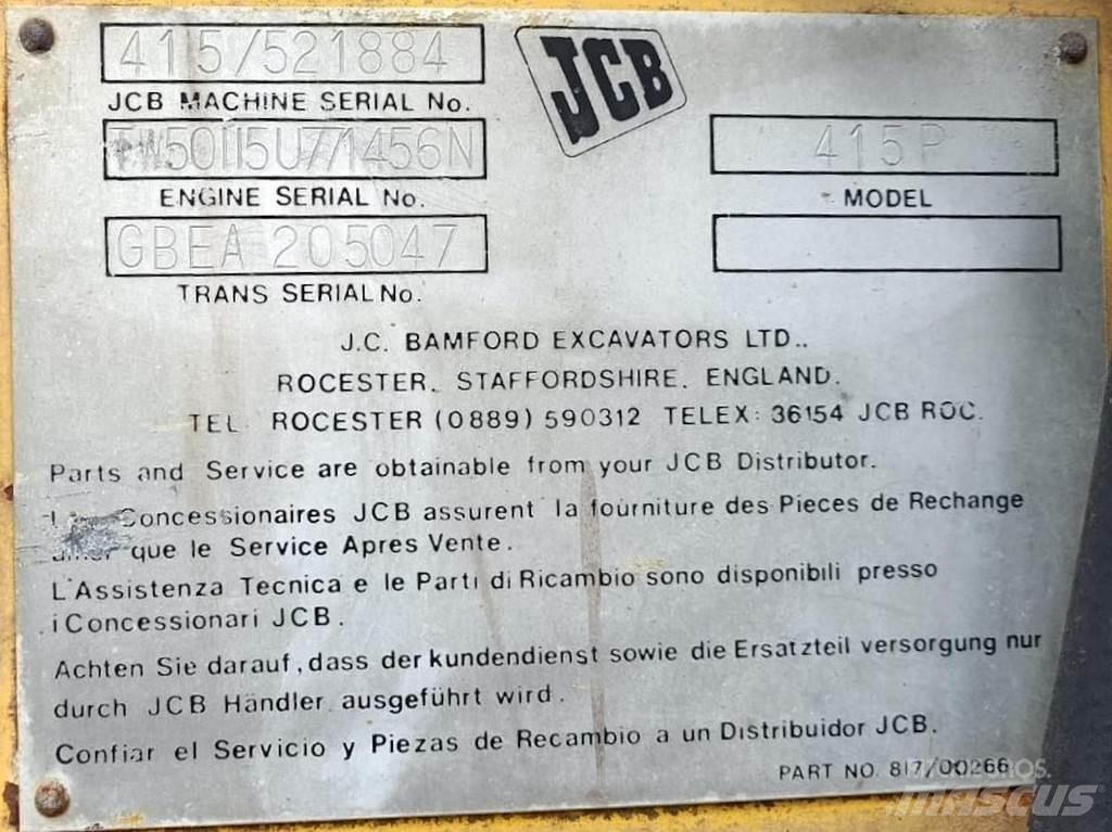 JCB 415P Φορτωτές με λάστιχα (Τροχοφόροι)